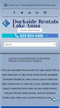 Mobile Screenshot of docksiderentalsatlakeanna.com